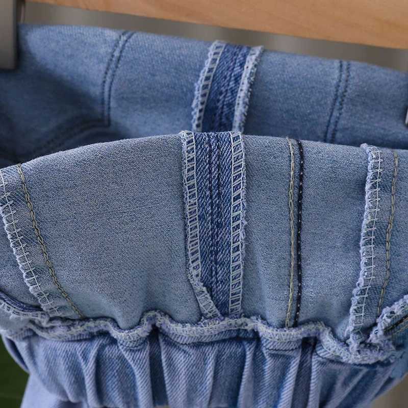 Girls Bowknot Split Pearl Jeans Childrens Flared Jeans 2-6 Years Old Childrens Slim Jeans W241227