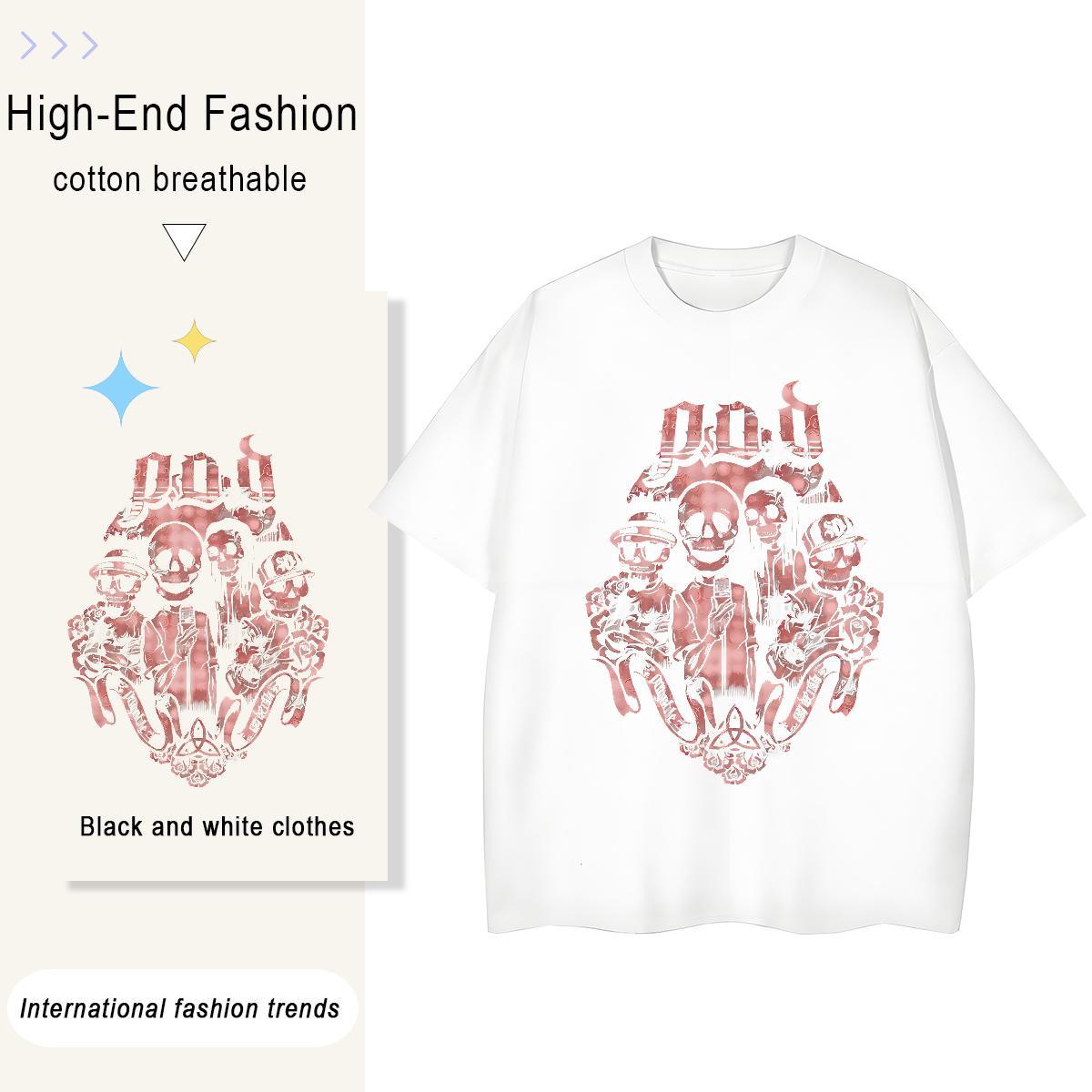 Soft Unisex Tshirts 100% Cotton 230g scary Summer Casual T-Shirts for Women Breathable Soft Custom Printing Clothings
