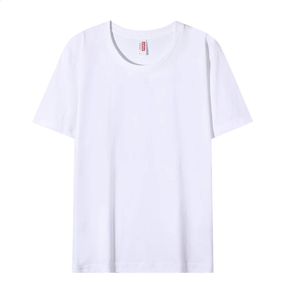 Basic crew collar Tshirt 100% pure cotton summer premium short sleeved unisex wholesale mens Coton Remeras De Algodon 240822