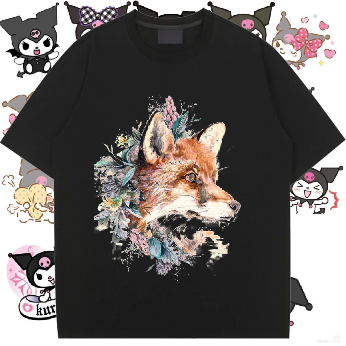 Designer Women T Shirts O Neck Short Sleeves 230g 100% Cotton Womens Tshirts Oversized fox High Street Hip Hop High quality Polos