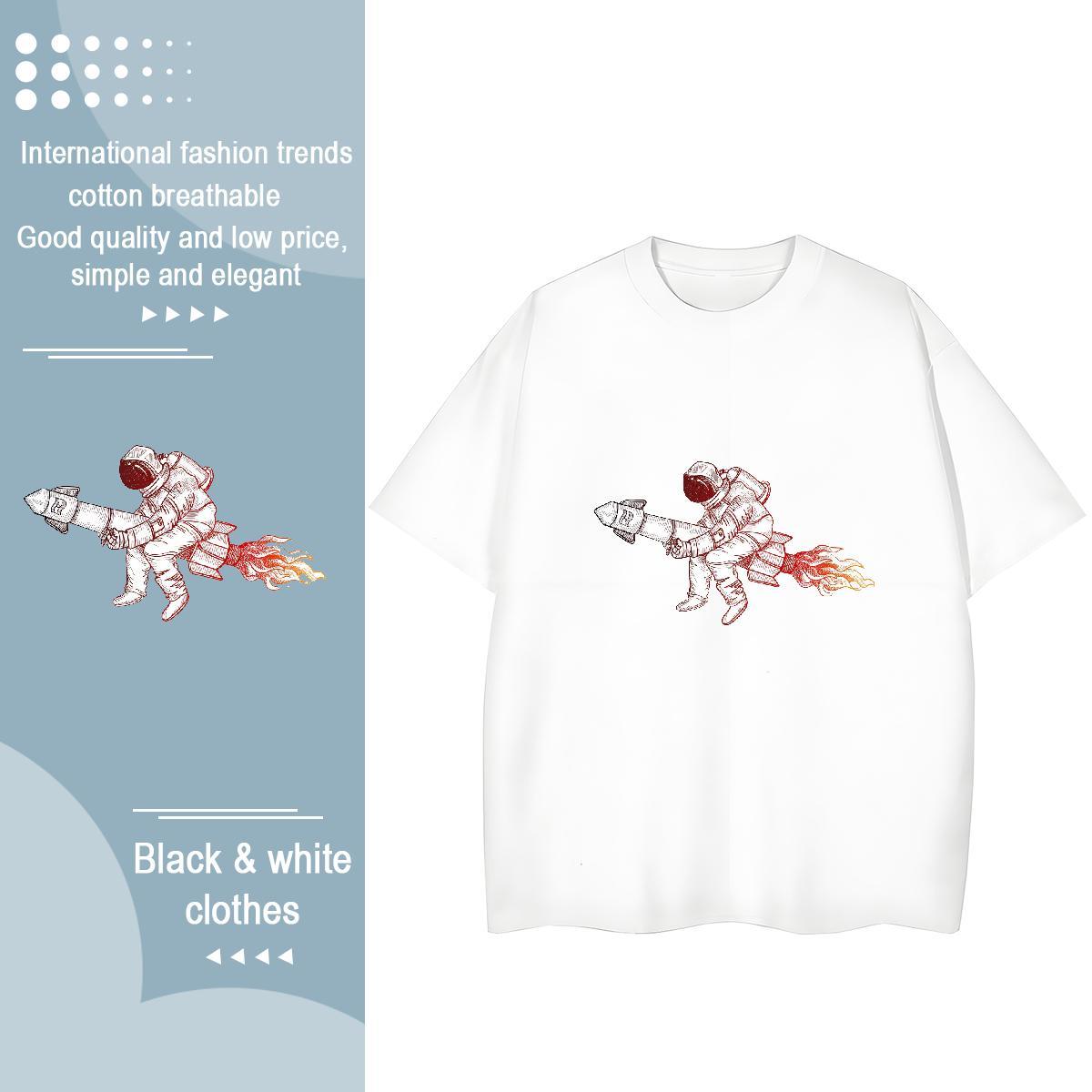 Free Shipping Woman Tshirt 100% Cotton 230g universe Street Wear T Shirts Women O Neck Short Sleeves Custom Print Oversized Clothes Shirt