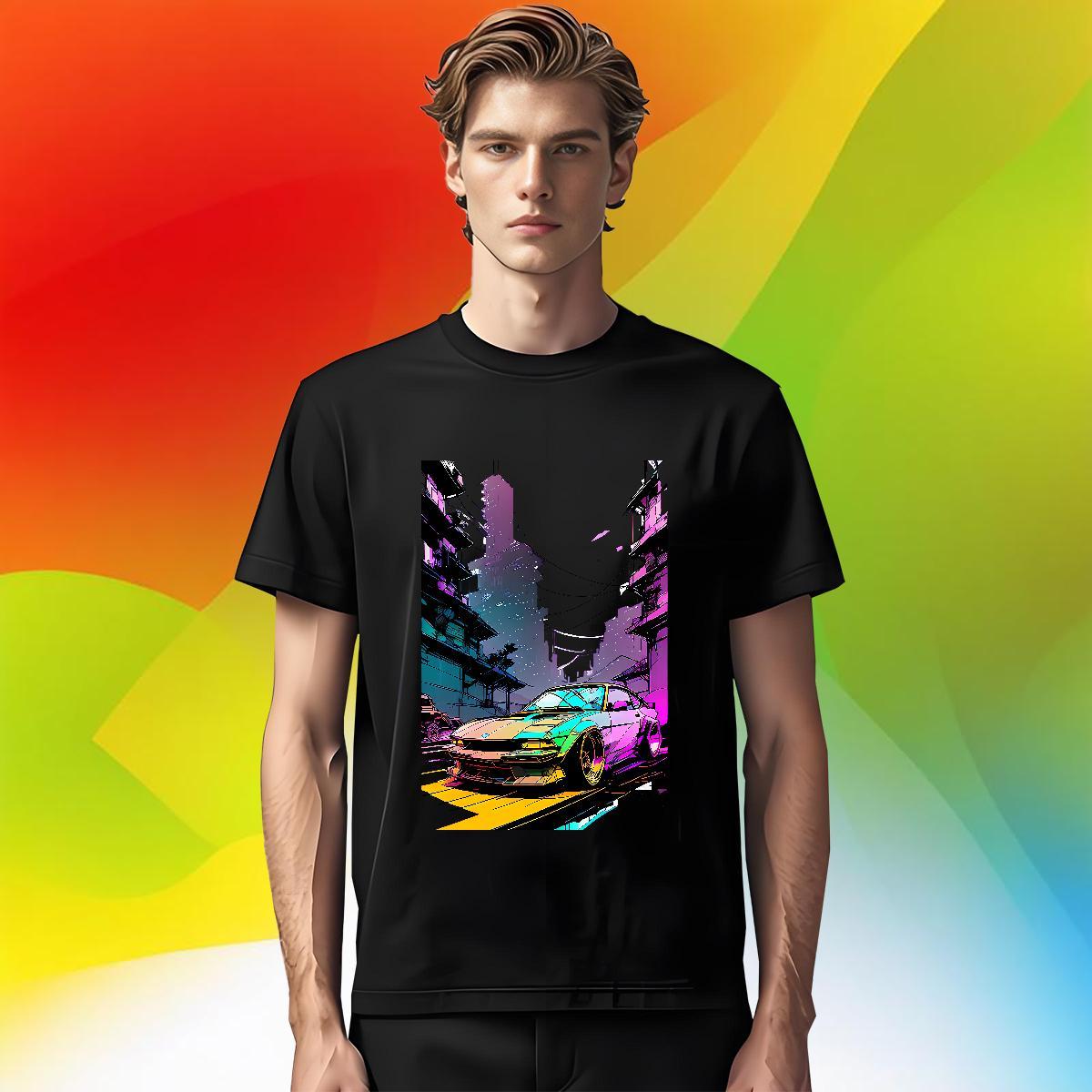 Cool Design beach T Shirts Men Anime Printing Street Tshirt for Man Woman 230g Cotton DIY Short Sleeve Soft Cartoon Printing L-4XL Tops Tees