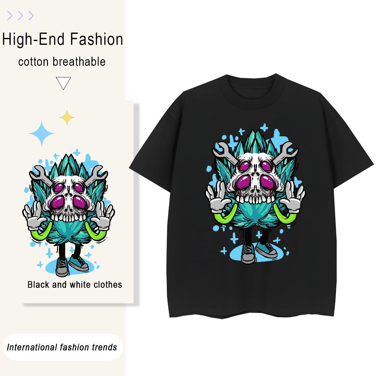 Popular Tshirt for Man Woman Casual 230g Pure Cotton DIY Anime Breathable Crew Neck ET T-Shirts for Men Designer Fashion Tees