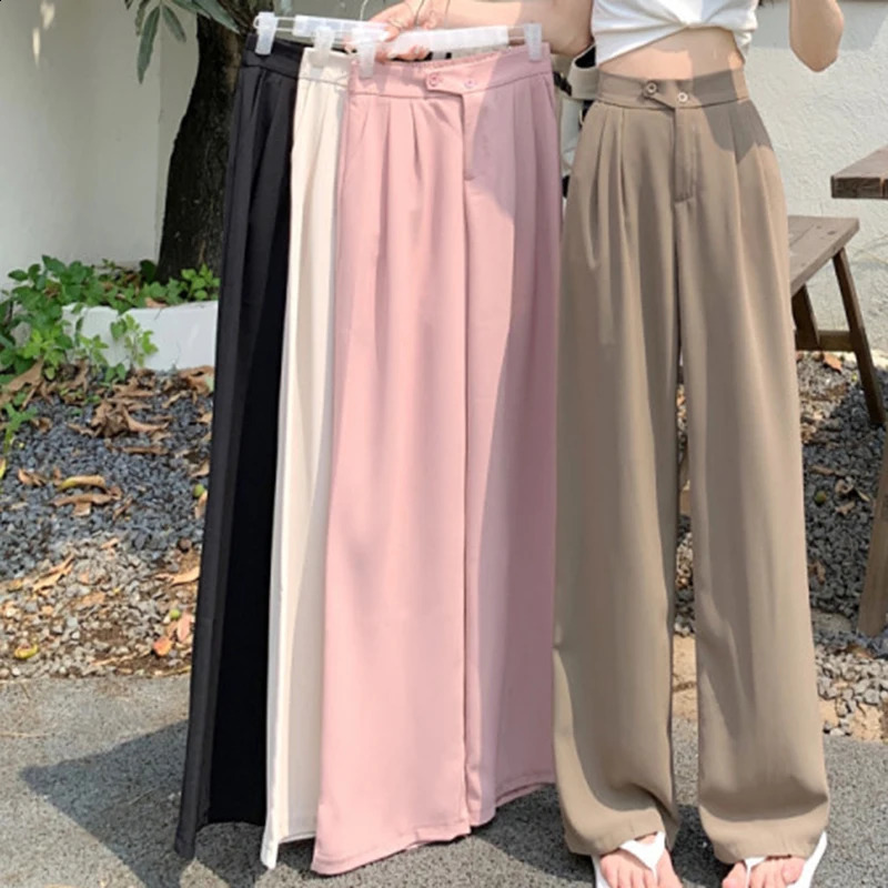 Y2K Wide Leg Pants Women Fashion Oversize Loose 4Xl Suit Pants Spring Korean Office Lady Casual High Waist Trousers 240821