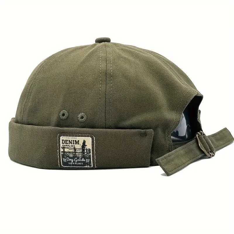 Round top melon hat mens fashionable retro brushless hat hip-hop landlord hat unisex Skulls Beanie solid color Docker hat W240821