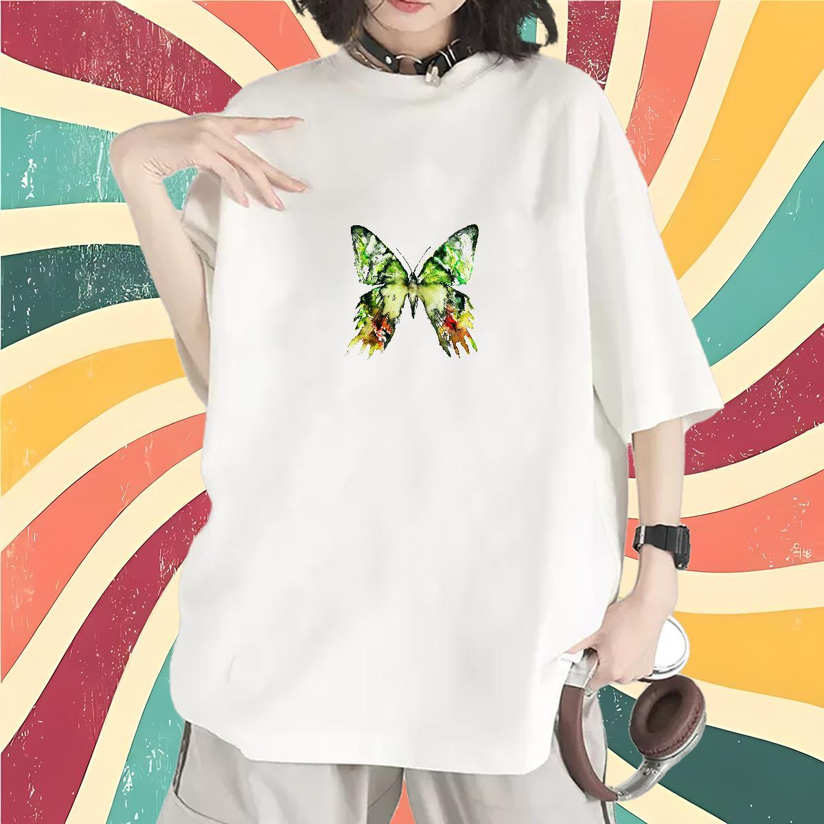 Brand T-Shirts O-Neck Short Sleeve 100% Cotton 230g Tshirt for Man Woman Customized Print Butterfly Outdoor Nice Polos