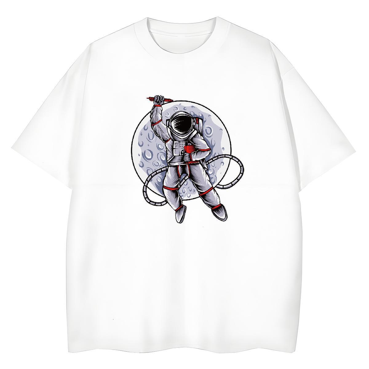 Female Lady T shirt 230g 100% Cotton universe Hip Hop Women T Shirts Comfortable Skull Tops Shirt