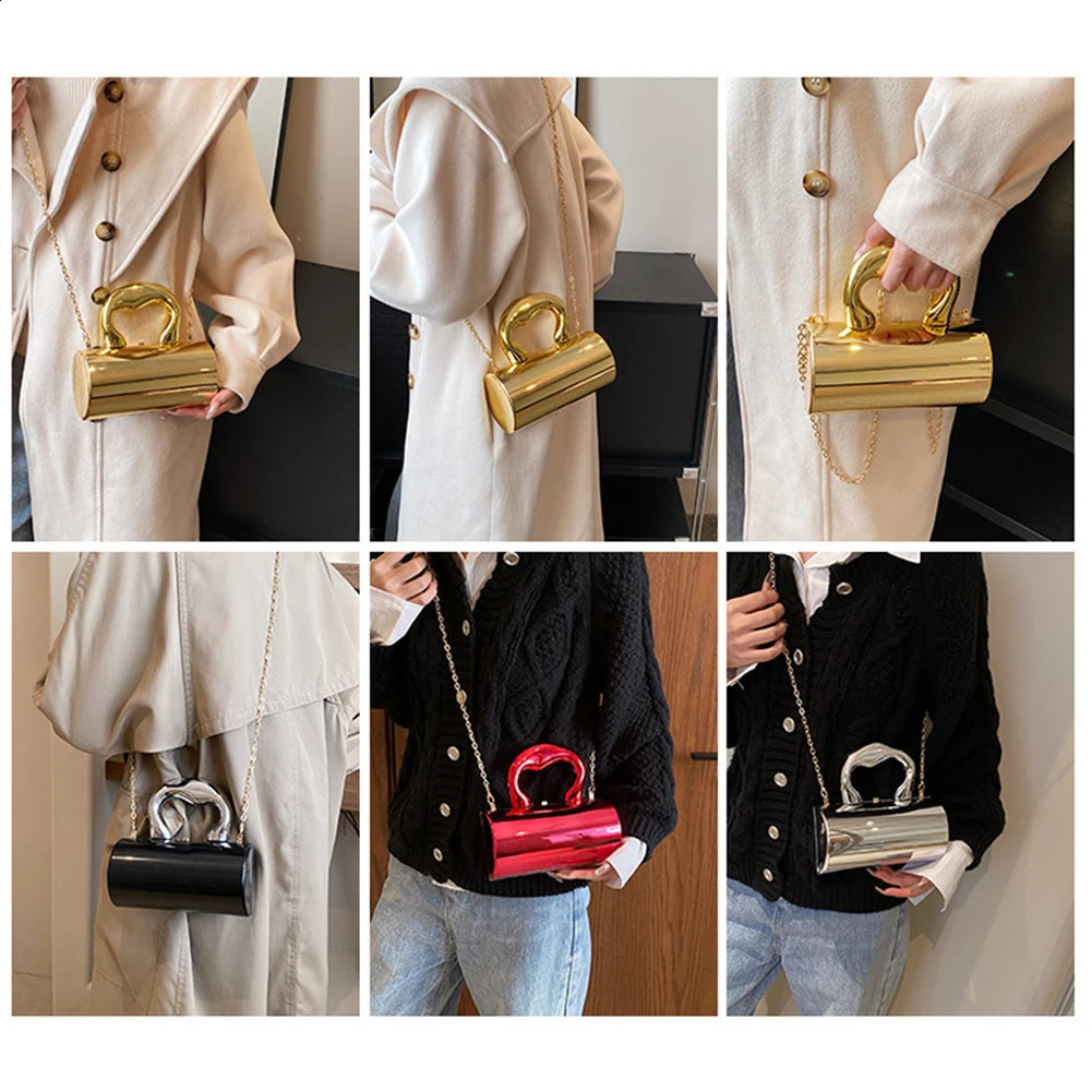 Women Mini Evening Bag Metal Handles Wallet Shoulder Solid Color Clutch Large Capacity Everyday Daily Bag 250528