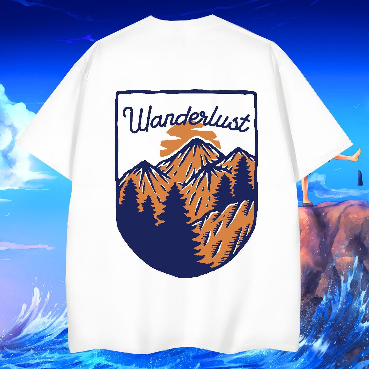Cool Mens Tshirts Street Casual 230g 100% Cotton Oversized Pure Cotton mountains T Shirts Men Fashion Designer Tops Tees