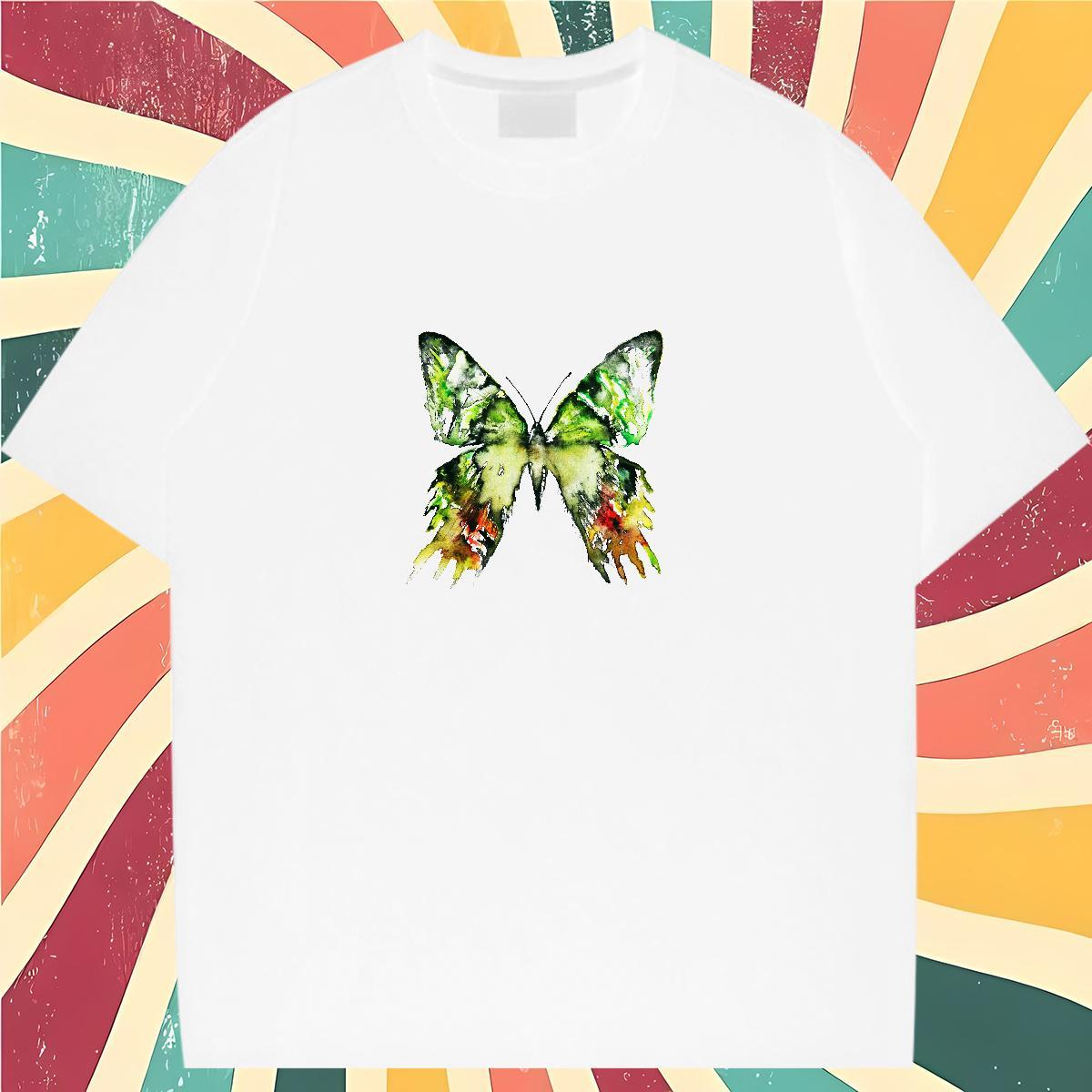 Brand T-Shirts O-Neck Short Sleeve 100% Cotton 230g Tshirt for Man Woman Customized Print Butterfly Outdoor Nice Polos