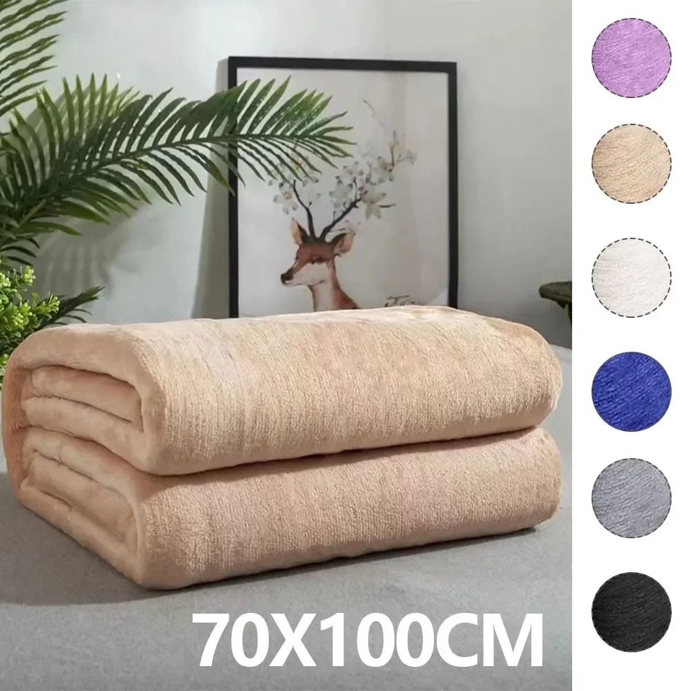 Fluffy Warm Super Soft Flannel Blanket Durable Office Bedspread Coral Fleece Solid Color Summer Blanket Thin Small 240822