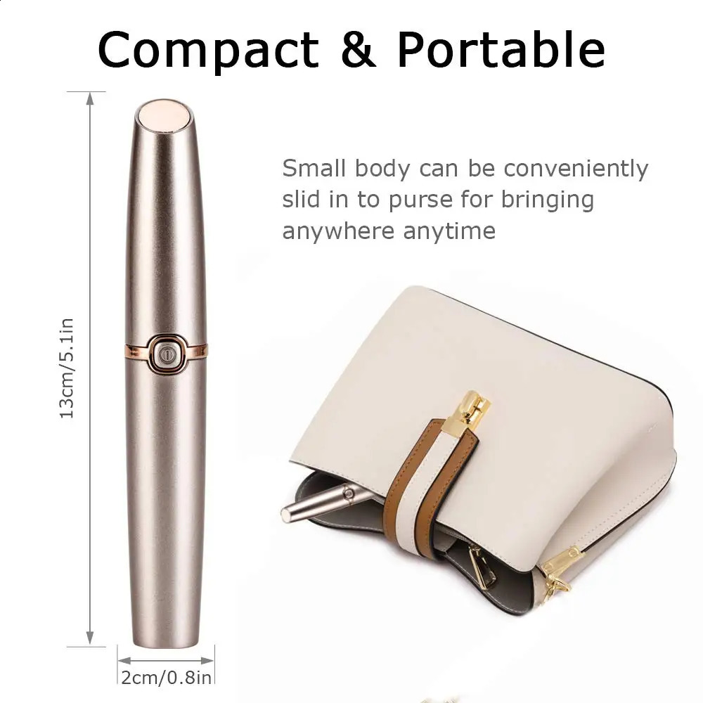Womens eyebrow trimmer electric hair remover with LED light portable shaver without paint used for lip nose chin gifts 240801