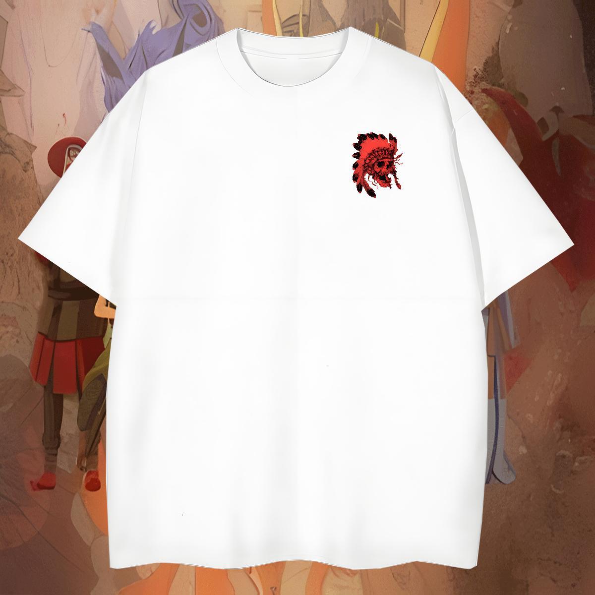 2024 Summer Home Outdoor Men Tops Tees skull Breathable Short Sleeve 230g Pure Cotton Mens T Shirts Loose Fit Custom Big Size Wear