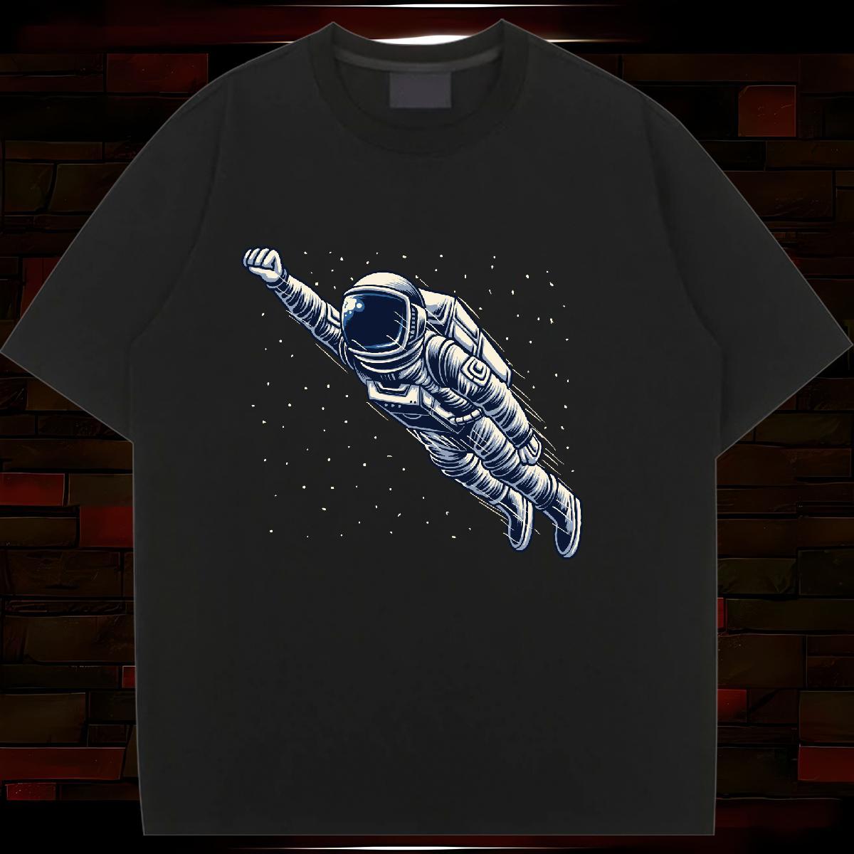 Comfortable Tshirt for Man Woman 230g 100% Cotton cosmonaut Street T Shirts Women Breathable Short Sleeve Oversized Tee Shirt