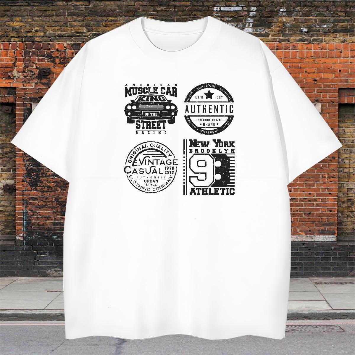 Loose Mens Tshirts Casual 230g Pure Cotton Plus Size Cartoon Breathable Short Sleeve letter T Shirts Men Designer Tops