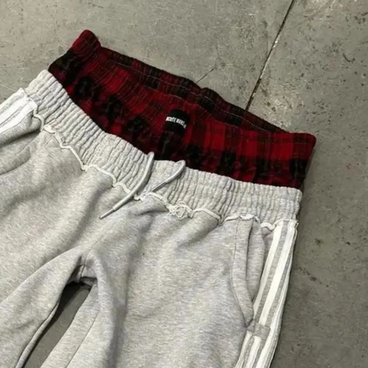 Y2k Striped Casual Women Pants Fashion Retro Harajuku Loose Sweatpants Splice Lattice High Waist Trousers In Hip Hop 240821