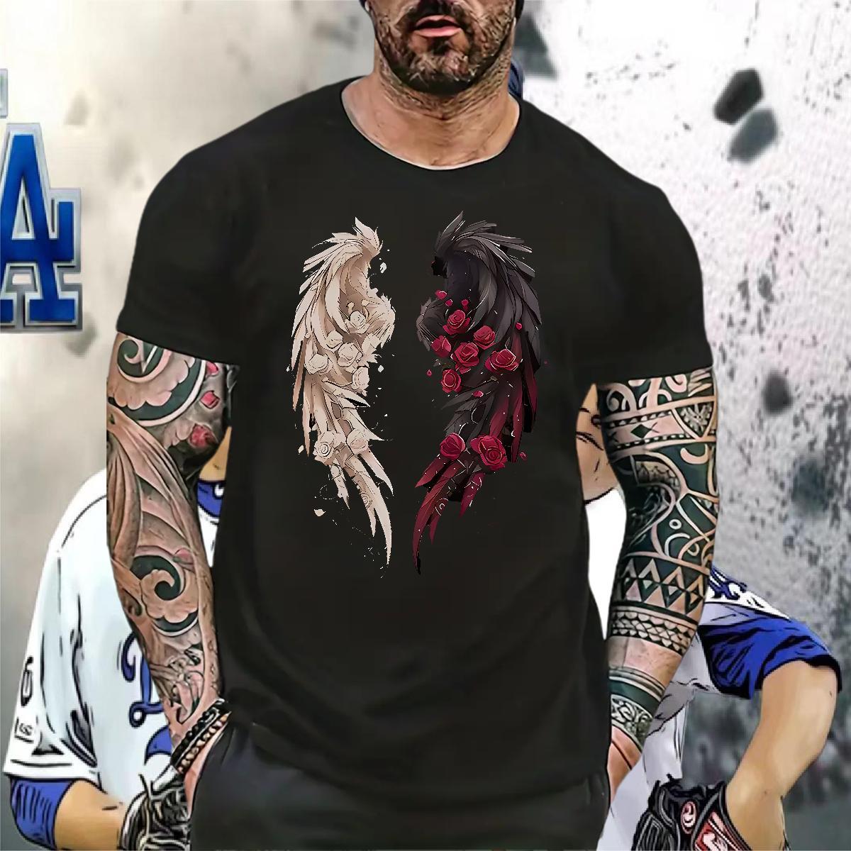 2024 DIY Men Tops Tees 230g Cotton Street wing Breathable Crew Neck Mens T Shirts TOP Quality Anime Clothes