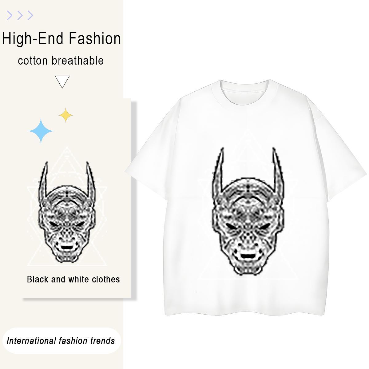Comfortable Couples T Shirts 100% Cotton 230g painting Casual Sport T-Shirts Breathable Anime Oversized Tees Shirts