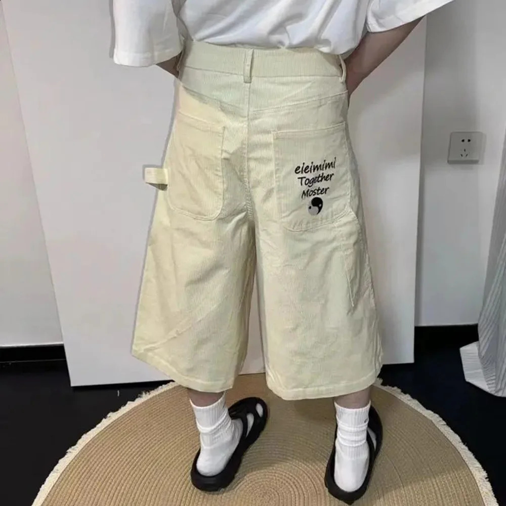 Y2K Mens Pants Pocket Letter Tai Chi Pattern Straight Leg Pants Summer Versatile Casual Work Pants Mens Clothing unisex 2024 240821