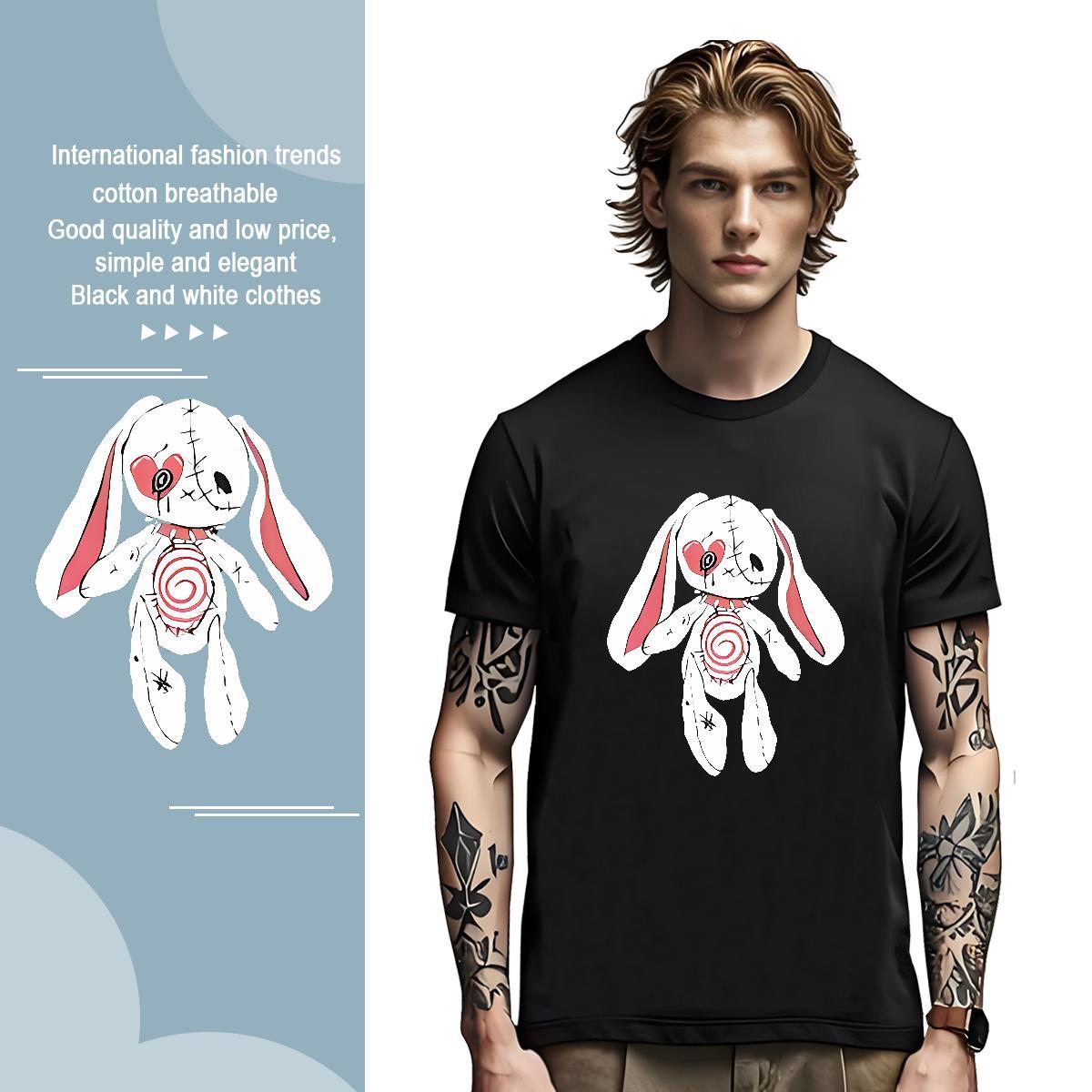 Classic Man T Shirts broken Crew Neck Beach Customized 230g Pure Cotton Men Tops Tees 2024 DIY Tops Shirt