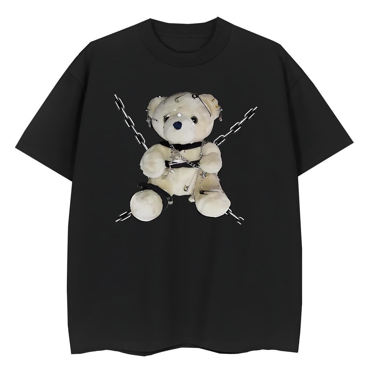 New Arrival T Shirts Women Crew Neck 230g Pure Cotton Women Tees DIY Anime bear Street Wear Designer Nice Clothes Shirt