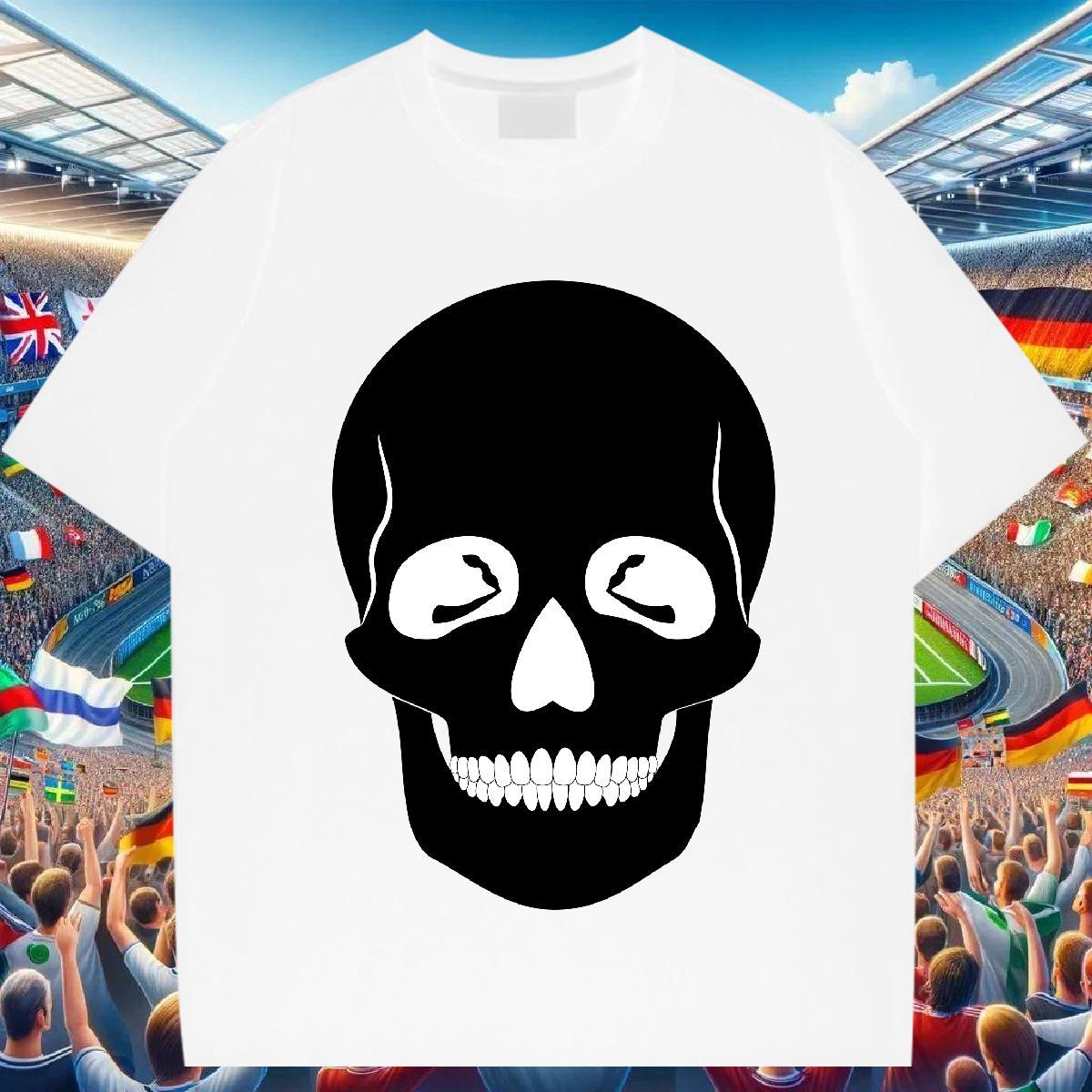 Classic Man T Shirts 230g Cotton skull Sports Casual Custom Anime Round Neck Short Sleeve Couples T Shirts Designer Fashion Tops Shirt