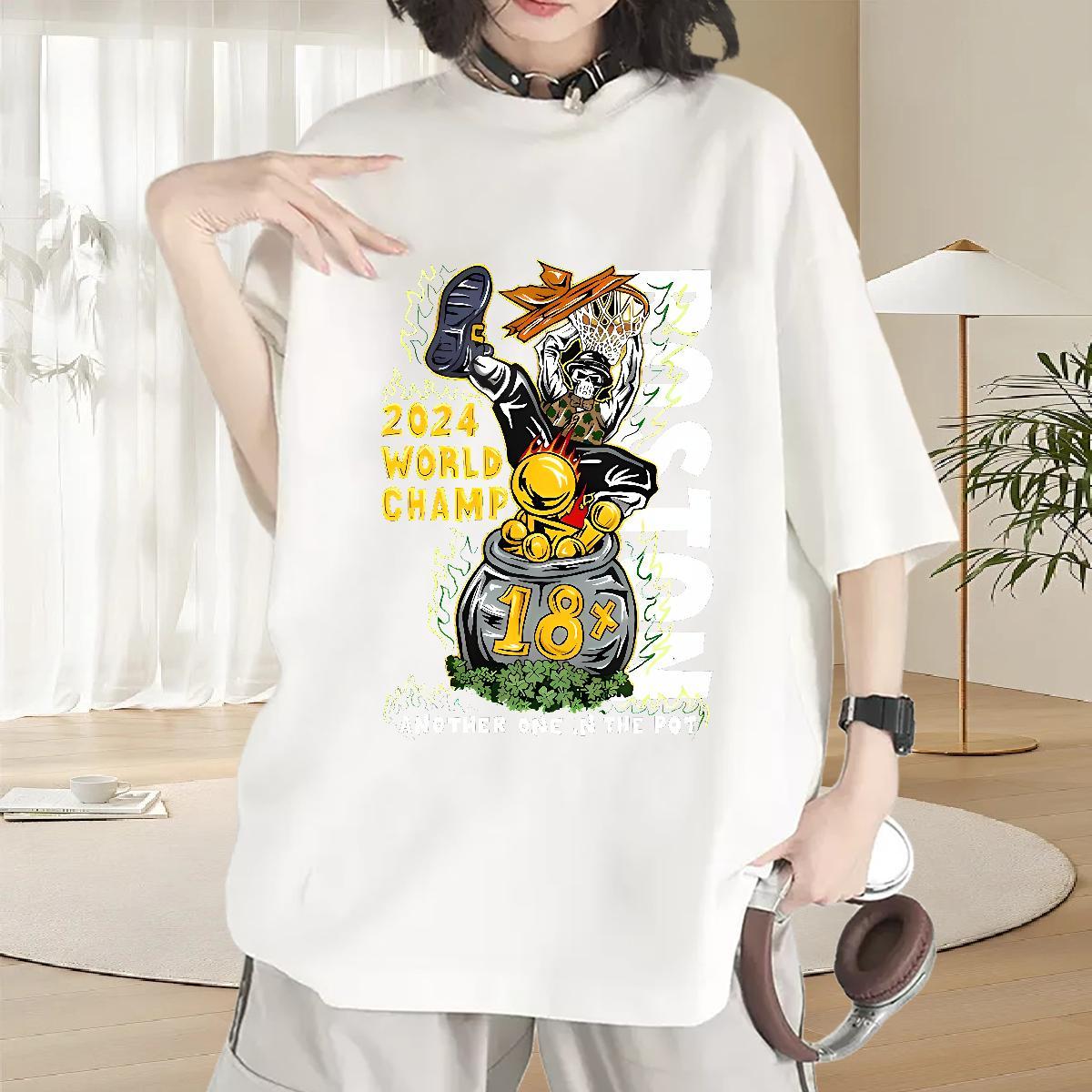2024 Casual Woman T Shirts 230g Pure Cotton O Neck Short Sleeves Casual Daily Wear skull Couples T Shirts Lady Plus Size Custom Tee Shirt