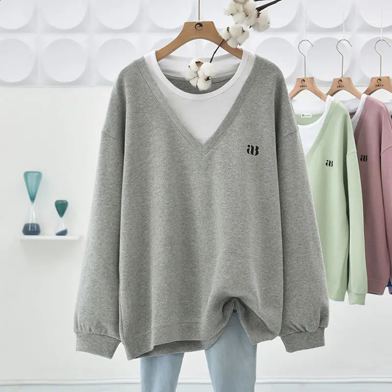 Fashion Autumn Winter Two Pieces Letter Sweatshirts Classic Long Sleeve Casual ONeck Loose Full Match Women 240821