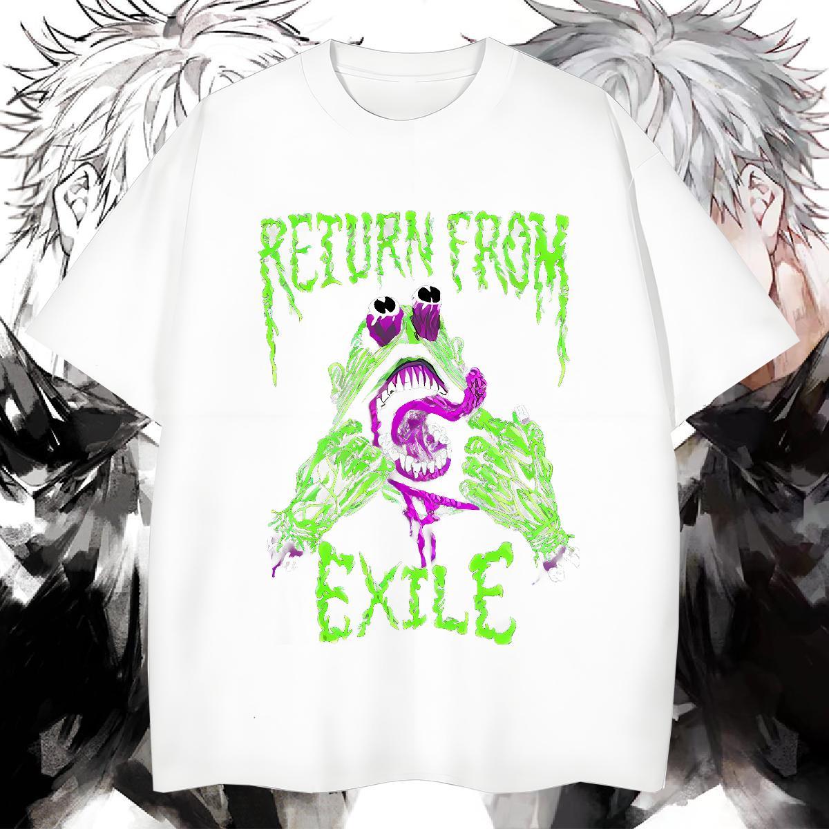 New exile Mens Tshirts 230g Cotton T-Shirts for Men Anime Print Street wear Hip Hop Breathable Soft TOP Quality Tops Shirt