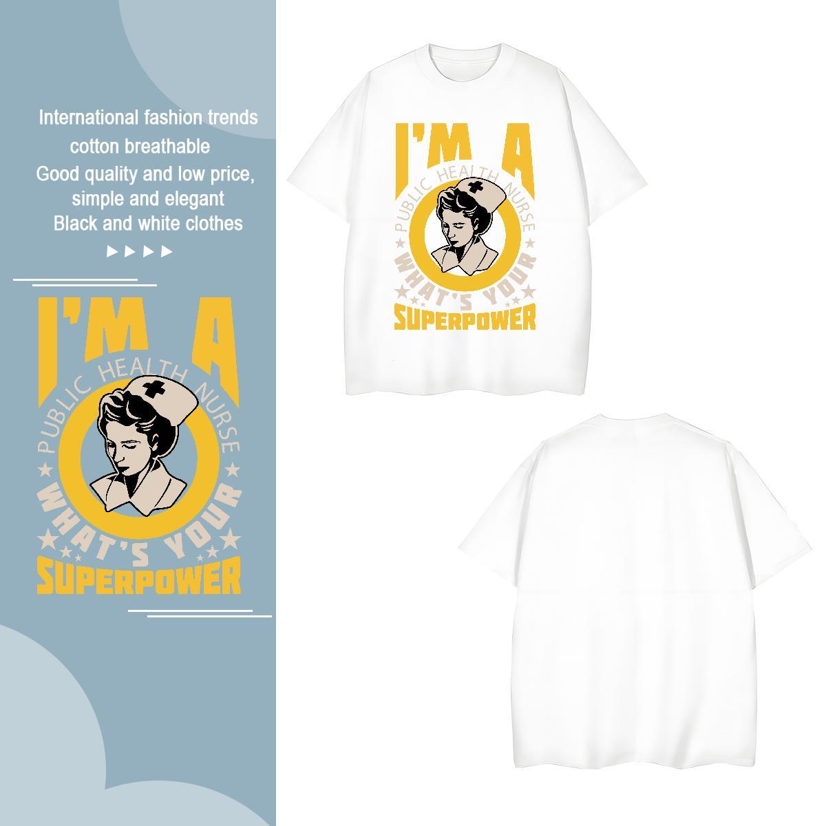 Designer nurse T-Shirts Anime Printing Street Men Tees 230g Cotton Factory Direct Breathable Short Sleeve DIY Tees Shirts