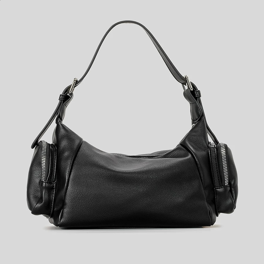 Vintage Multiple Pockets Underarm Bag Punk Style Women Handbags Pu Leather Shoulder Crossbody Bags Y2K Messenger 2024 240821