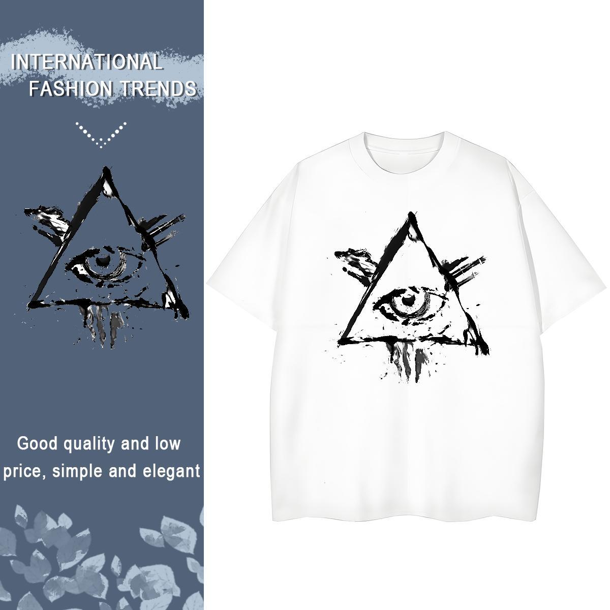 Custom T Shirt For Woman 100% Cotton 230g Breathable Soft Sports Street Wear eye of the devil Women Tshirts High quality DIY Printed Tops Tees