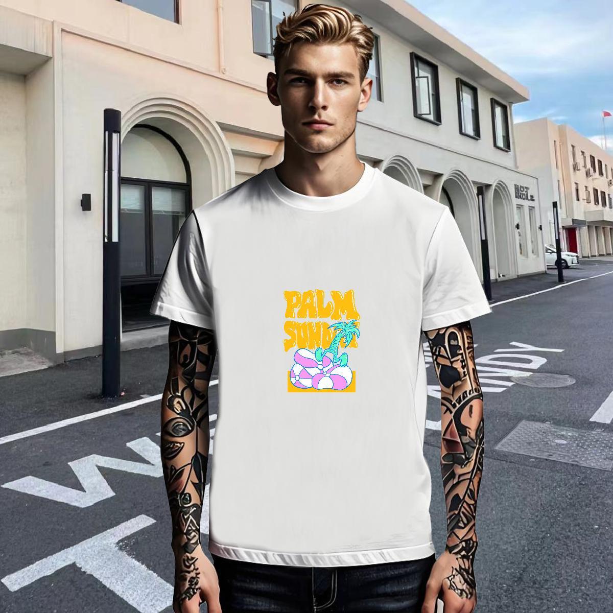 Wholesale Tshirts Hip Hop Street 230g Pure Cotton Oversized 4XL Round Neck Short Sleeve beach Man T Shirts Factory Direct Clothes