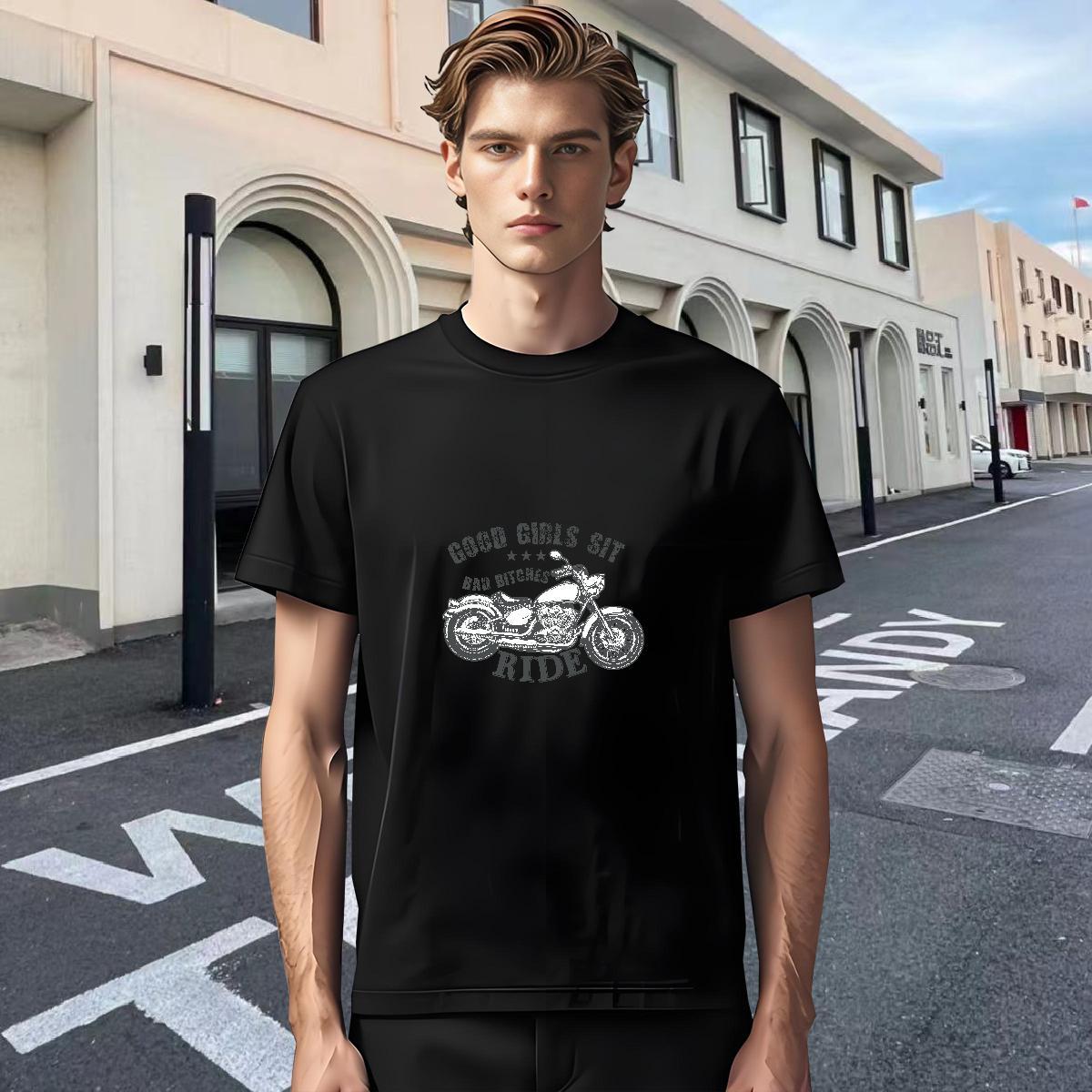 Designer Men Tees Spring Summer 230g 100% Cotton Custom Print Oversized Round Neck Short Sleeve motorbike T-Shirts for Men Fashion New Tops Shirt