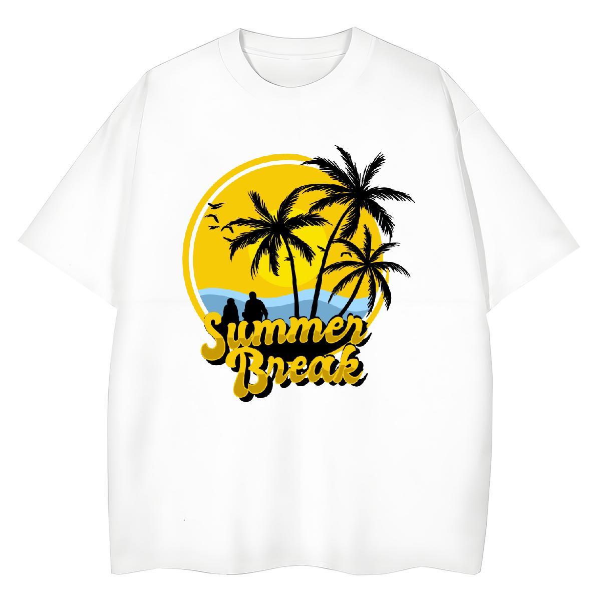 Classic T-Shirts for Women Crew Neck 230g 100% Cotton Women Tshirts Plus Size Cartoon tree Sport Nice Wear