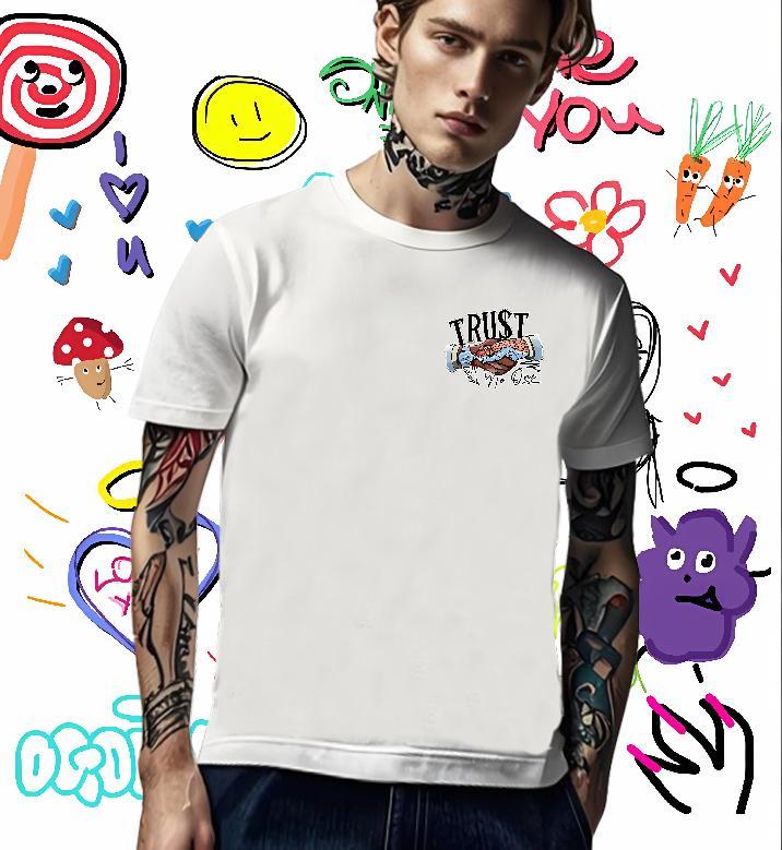 DIY Casual Men Tees friendship O-Neck Short Sleeve 230g Pure Cotton T Shirts Men Cool Design Oversized Tops