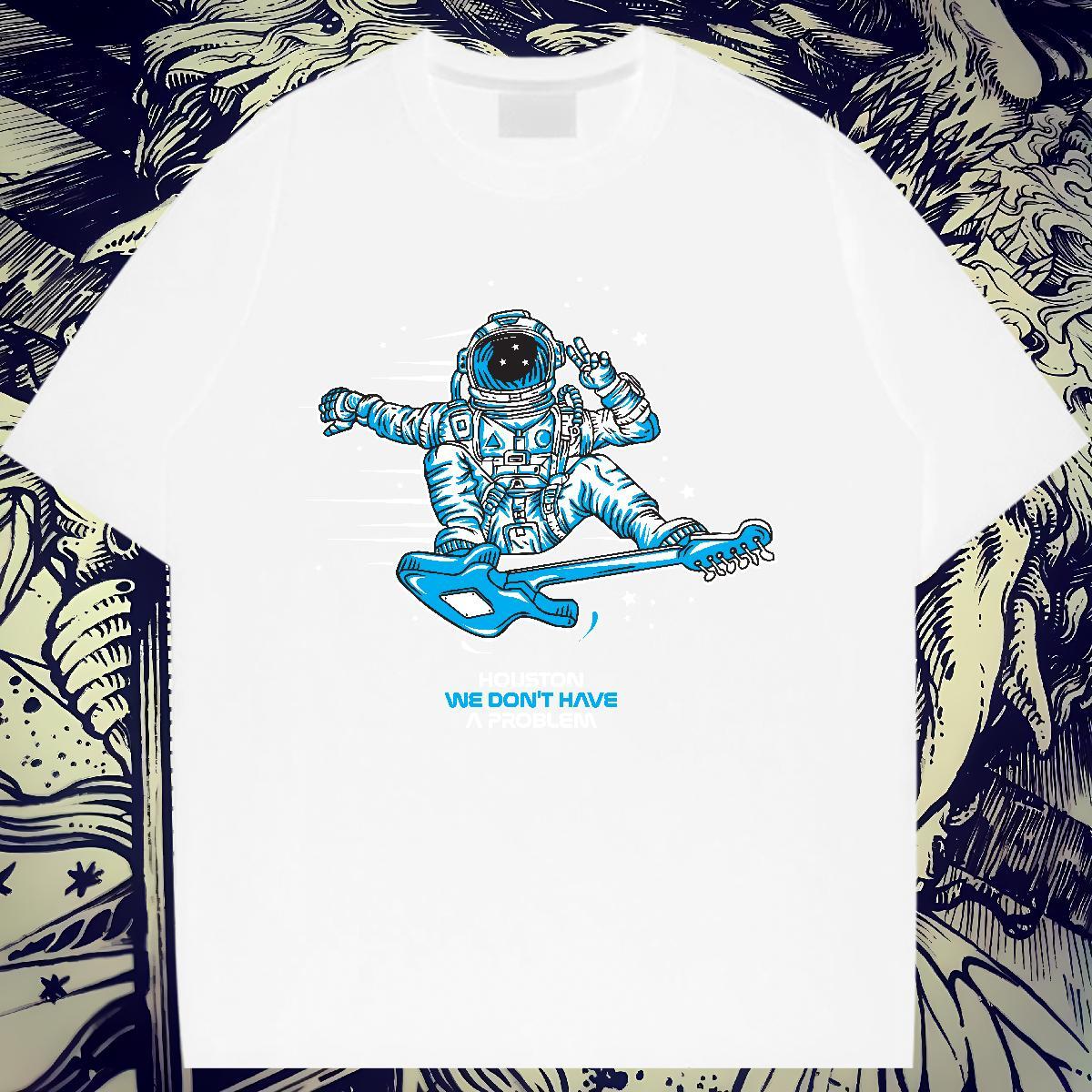 Designer Women Tees 230g Pure Cotton cosmonaut Daily Outfit T shirt Breathable Crew Neck DIY Logo Tees Shirts