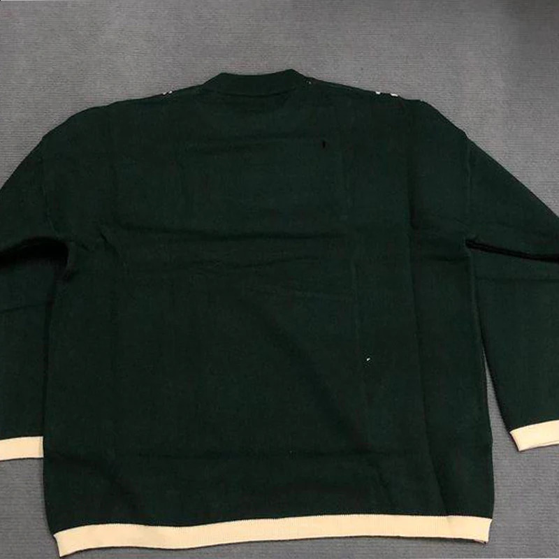 Green hiphop street gothic wool retro latte knit mens sweater Y2K Harajuku punk style EMO 240821