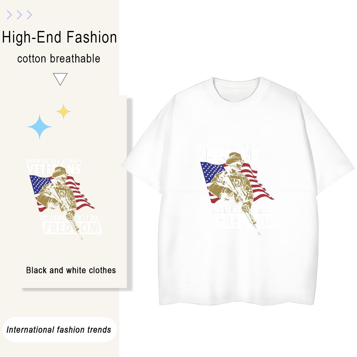 Female Tshirt for Man Woman 230g Cotton painting Casual Sport T Shirt For Woman Crew Neck Breathable Anime Print Top Tees