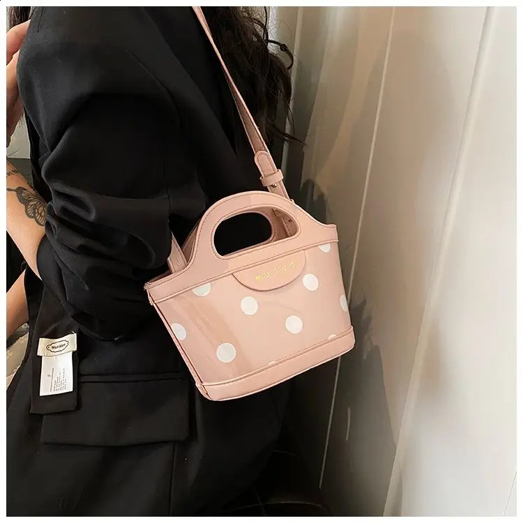 JIAERDI Retro Dot Messenger Bag Women Vintage Handle Chic Casual Bucket Bags Purse Ladies Harajuku Y2k Hand Bag Aesthetic 240821