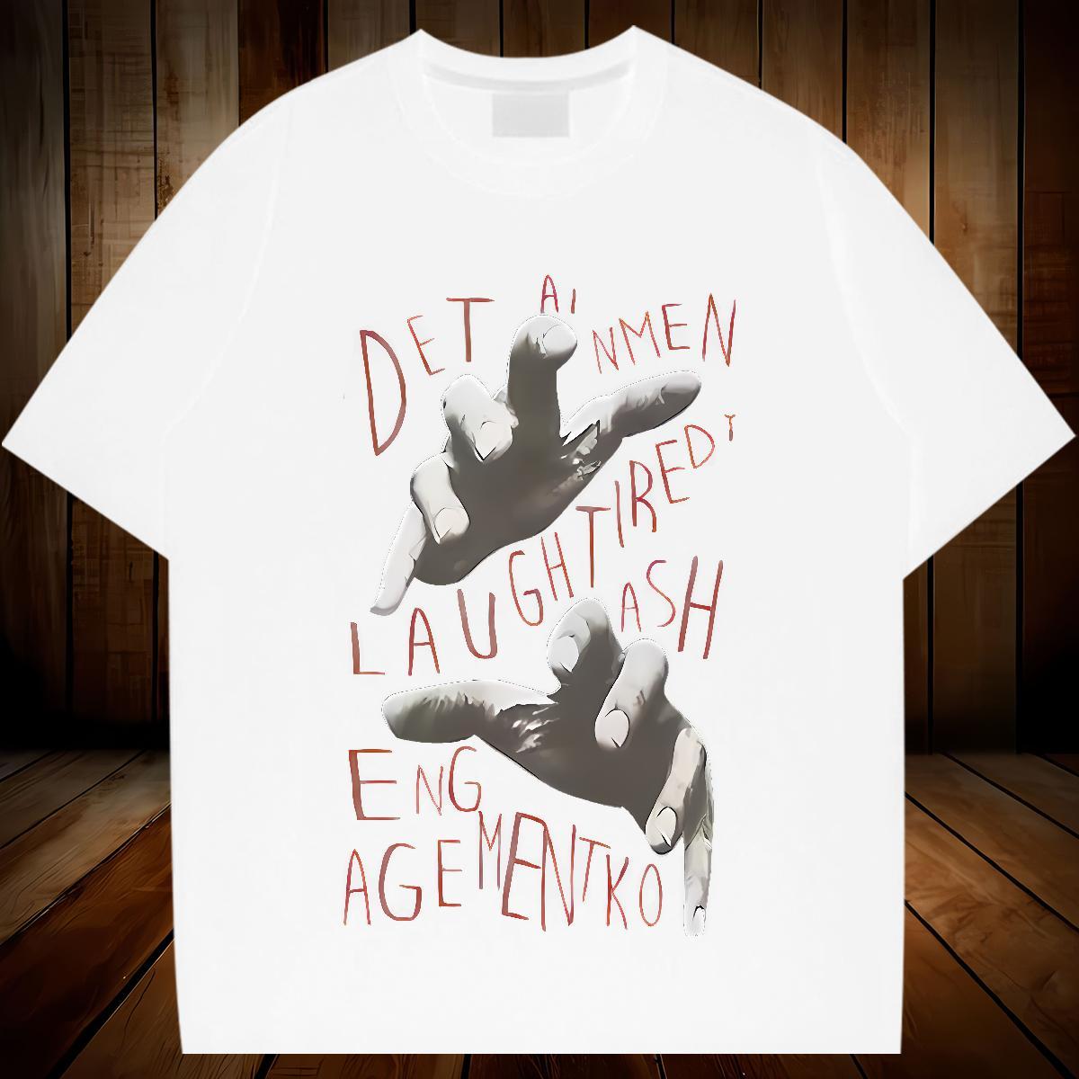 Brand hand T-Shirts Sports Casual Men Clothes T-Shirt 230g Pure Cotton Designer O Neck Short Sleeves Customized Print Clothings