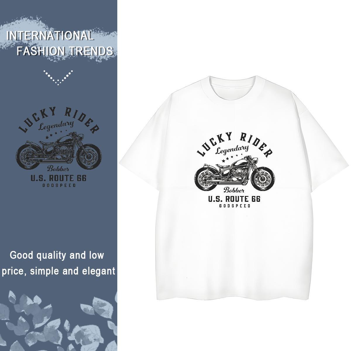 Classic Woman T Shirts 230g Pure Cotton O Neck Short Sleeves Street Wear Motorcycle Unisex Tshirts Free Shipping Black Oversized Top Shirts