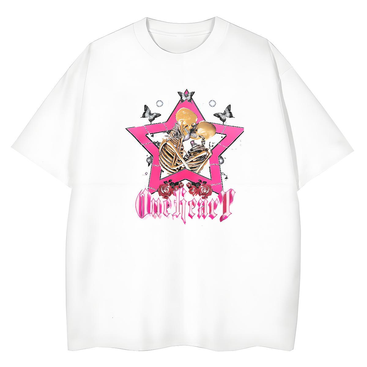 DIY T Shirts Women 100% Cotton 230g Crew Neck Breathable Beach skull Unisex Tshirts Lady Customized Tees