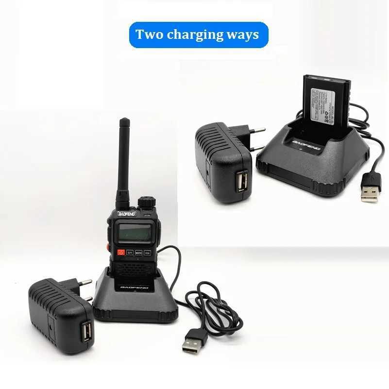 2PCS BAOFENG UV-3R PLUS Long Range Walkie Talkie Portable CB Radio Comunicador UHF VHF Ham Mini Radio Transmitter UV-3R+ Antenna M240821