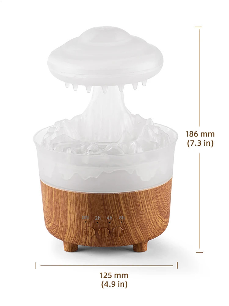 Rain Cloud Humidifier With Night Light Raining Water Drop Sound Air 7 Color USB Mute Mist Essential Oil Diffuser Aromatherapy 240821
