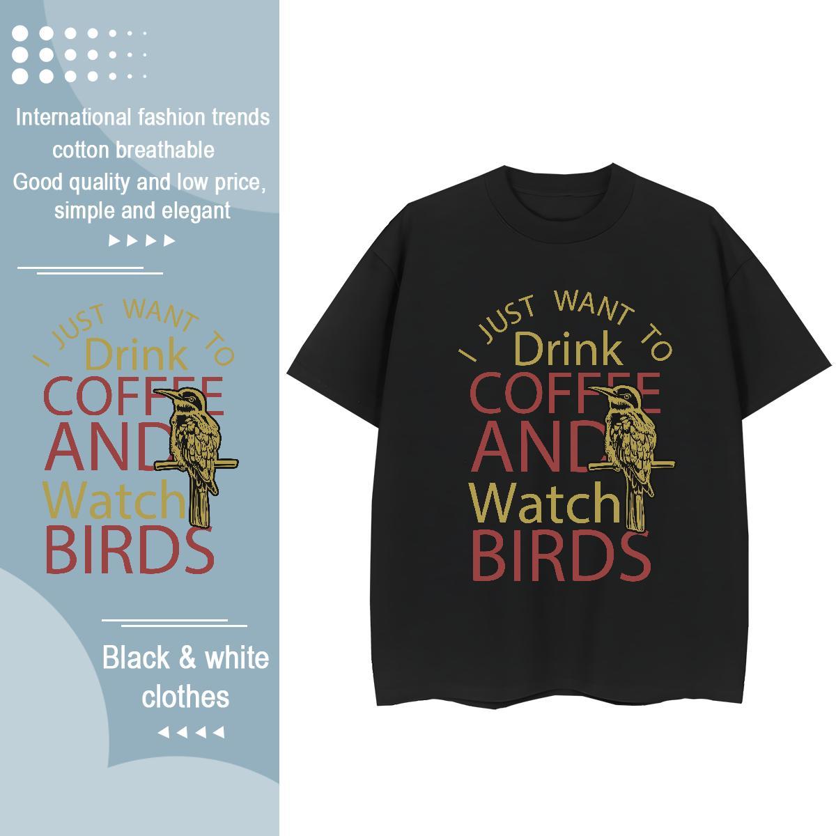 High quality Unisex Tshirts 230g Cotton bird Beach Woman T Shirts Breathable DIY Logo Clothings