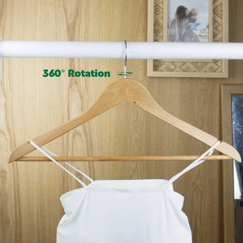 5/10/20/30PCS Wood Suit Hangers Non Slip Wooden Coat Hangers with Smooth Fnish Cut Notches 360 Swivel Hook Clothes HangersXJ240216