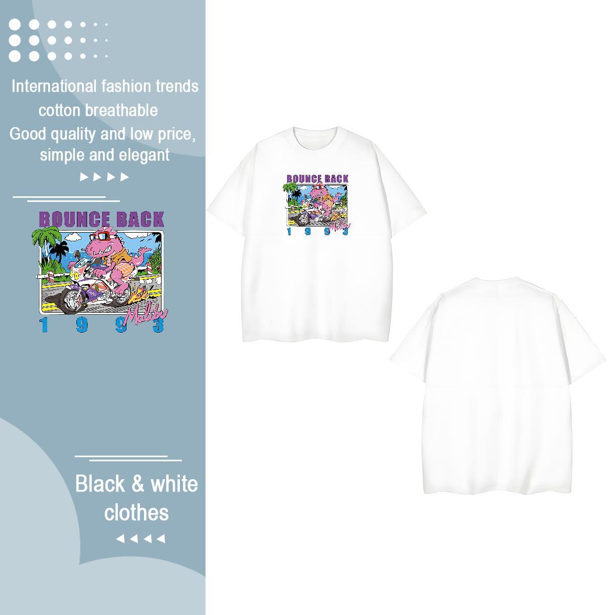 Custom T Shirts Women Breathable Short Sleeve 230g Cotton Couples T Shirts Oversized dinosaur Casual Brand Clothes