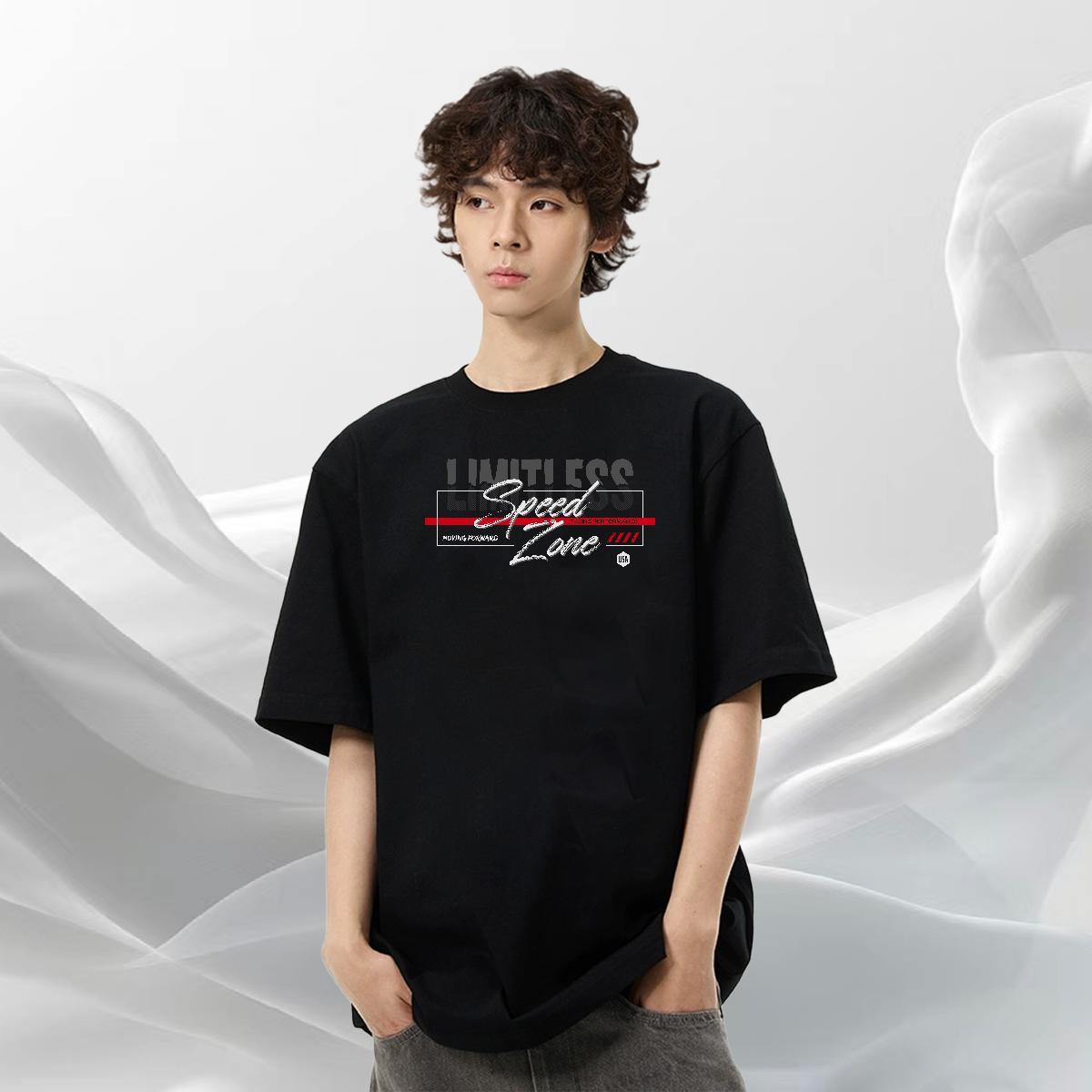 Soft Tshirts Hip Hop 100% Cotton 230g Custom Cartoon Breathable Crew Neck letter T Shirts Men Stylist Tee Shirt