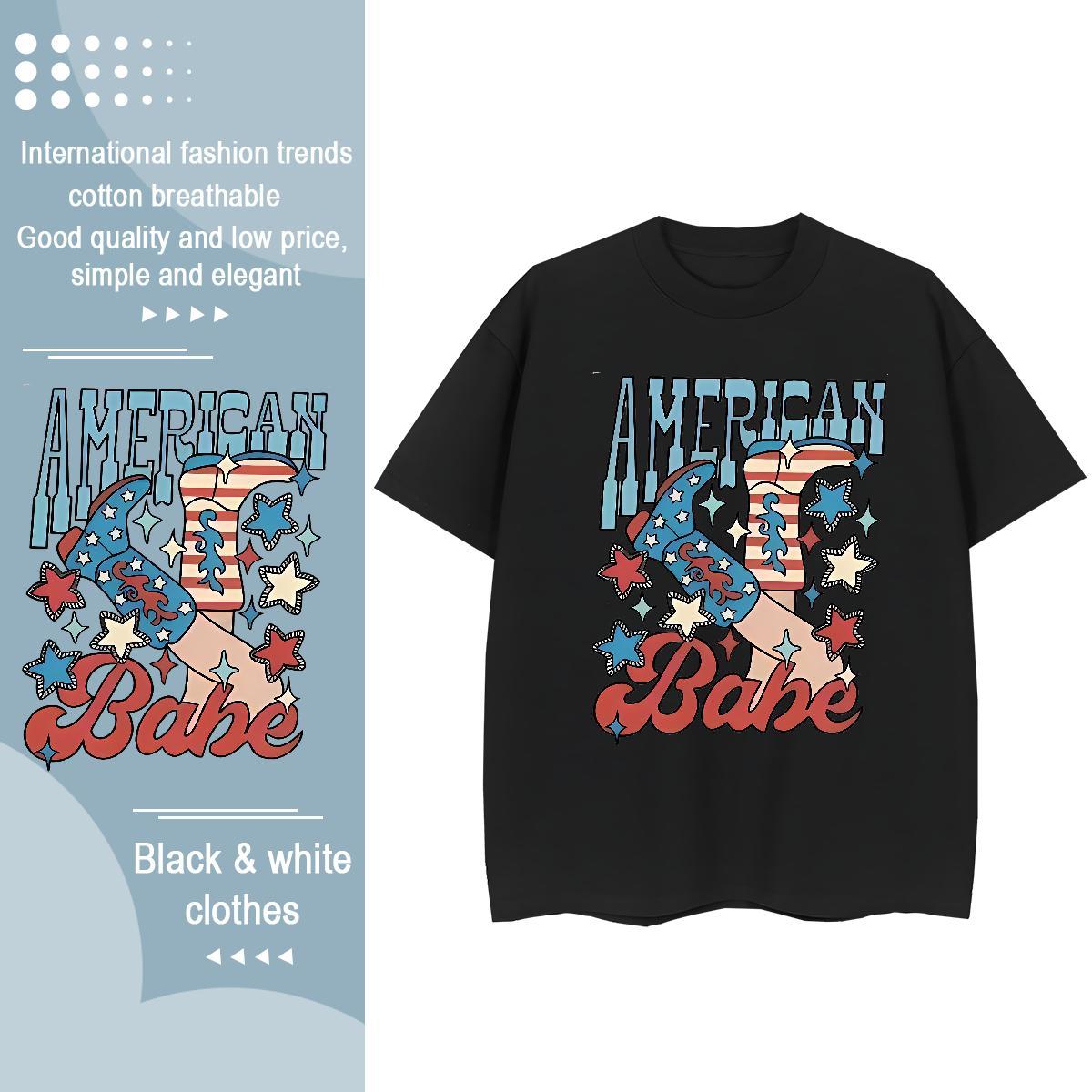 Popular Lady T shirt 230g Cotton USA Hip Hop Street T Shirt For Woman Short sleeve Soft DIY Printed Top Shirts